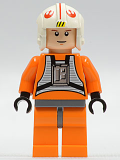 This LEGO minifigure is called, Luke Skywalker, Light Nougat, X-Wing Pilot Suit, Detailed Torso and Helmet (2010) . It's minifig ID is sw0090a.