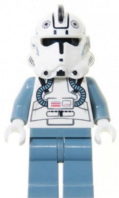 Display of LEGO Star Wars Clone Pilot (Sand Blue Legs)