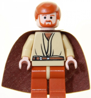 This LEGO minifigure is called, Obi-Wan Kenobi (Dark Orange Legs) . It's minifig ID is sw0135.