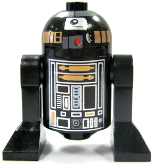 This LEGO minifigure is called, Astromech Droid, R2-Q5 . It's minifig ID is sw0213.