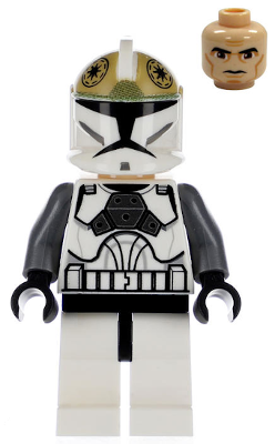 This LEGO minifigure is called, Clone Trooper Gunner (Phase 1), Large Eyes . It's minifig ID is sw0221.