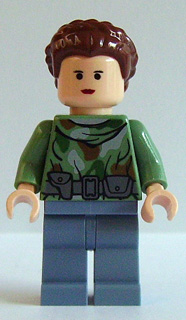 This LEGO minifigure is called, Princess Leia (Endor Outfit) . It's minifig ID is sw0235.