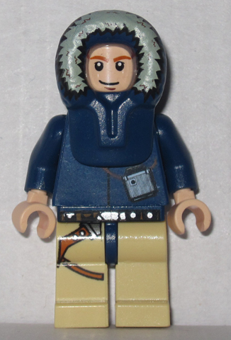 This LEGO minifigure is called, Han Solo, Light Nougat, Parka Hood, Tan Legs with Holster (2010) . It's minifig ID is sw0253a.