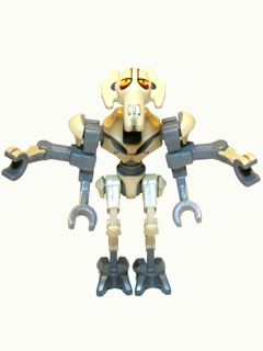 This LEGO minifigure is called, General Grievous, Bent Legs, Tan Armor . It's minifig ID is sw0254.