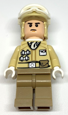 This LEGO minifigure is called, Hoth Rebel Trooper (Orange Chin Dimple) . It's minifig ID is sw0259.