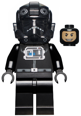 This LEGO minifigure is called, Imperial TIE Fighter Pilot, Black Head, Balaclava . It's minifig ID is sw0268a.