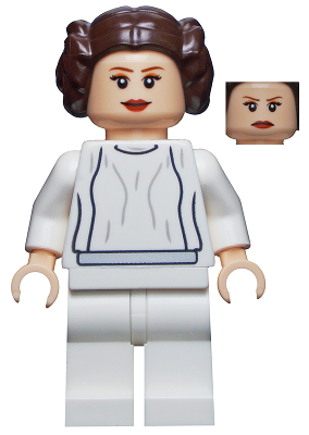 This LEGO minifigure is called, Princess Leia (White Dress, Big Eyelashes) . It's minifig ID is sw0337.