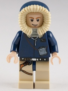 This LEGO minifigure is called, Han Solo, Tan Legs with Holster Pattern, Parka Hood with Tan Fur . It's minifig ID is sw0343.