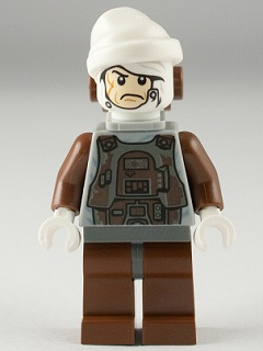 Display of LEGO Star Wars Dengar (Light Bluish Gray Torso)