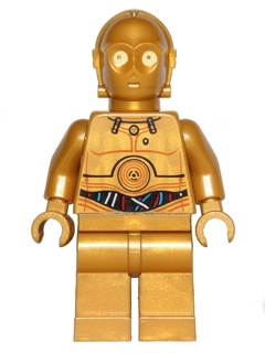 This LEGO minifigure is called, C-3PO, Colorful Wires Pattern . It's minifig ID is sw0365.