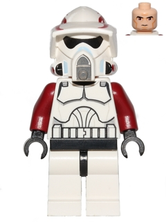 This LEGO minifigure is called, Clone ARF Trooper, Rancor Battalion (Phase 1), Large Eyes . It's minifig ID is sw0378.