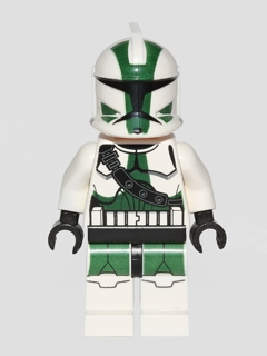 This LEGO minifigure is called, Clone Trooper Commander Gree, 41st Elite Corps (Phase 1), Large Eyes . It's minifig ID is sw0380.