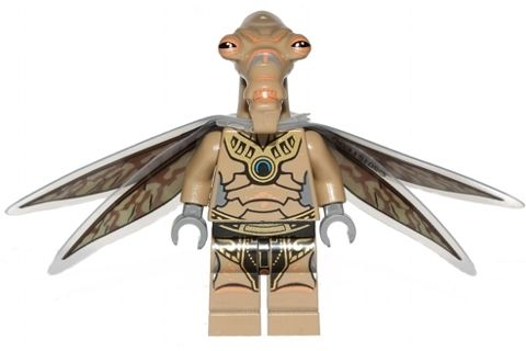 This LEGO minifigure is called, Geonosian Warrior with Wings . It's minifig ID is sw0381.