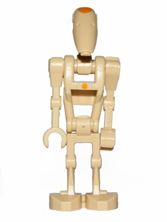 This LEGO minifigure is called, Battle Droid Commander with Straight Arm . It's minifig ID is sw0415.