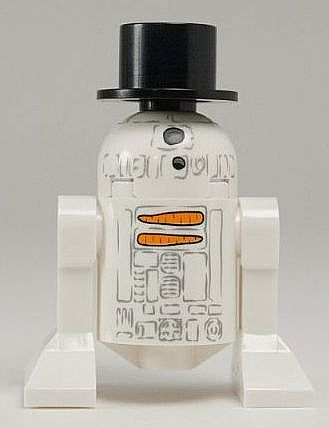This LEGO minifigure is called, Astromech Droid, R2-D2, Snowman . It's minifig ID is sw0424.