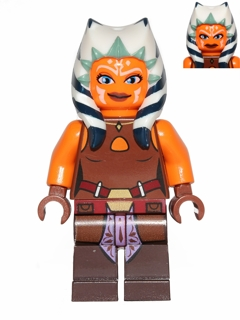 This LEGO minifigure is called, Ahsoka Tano (Padawan), Backless Vest with Belt and Sash . It's minifig ID is sw0452.