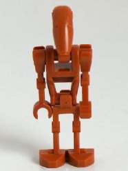This LEGO minifigure is called, Battle Droid Dark Orange without Back Plate . It's minifig ID is sw0467.
