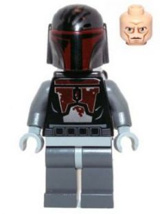 Display of LEGO Star Wars Mandalorian Super Commando (Head with High Brow Pattern)