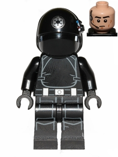 Display of LEGO Star Wars Imperial Gunner (Closed Mouth, Silver Imperial Logo)