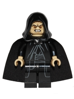 Display of LEGO Star Wars Emperor Palpatine, Tan Head, Tan Hands