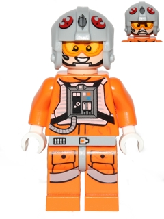 This LEGO minifigure is called, Snowspeeder Pilot, Light Bluish Gray Helmet . It's minifig ID is sw0607.