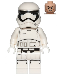 This LEGO minifigure is called, First Order Stormtrooper (Rounded Mouth Pattern) *Includes stud shooter. It's minifig ID is sw0667.