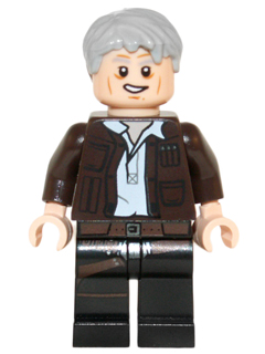 This LEGO minifigure is called, Han Solo, Old (Lopsided Grin) . It's minifig ID is sw0675.