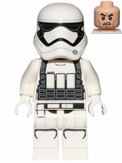This LEGO minifigure is called, First Order Heavy Assault Stormtrooper (Rounded Mouth Pattern) *Includes stud shooter. It's minifig ID is sw0695.