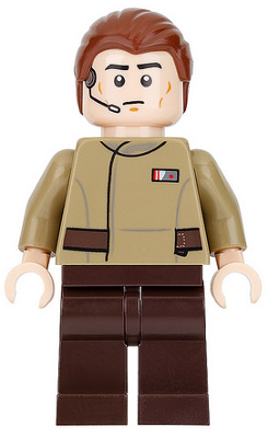 This LEGO minifigure is called, Resistance Officer, Headset . It's minifig ID is sw0699.