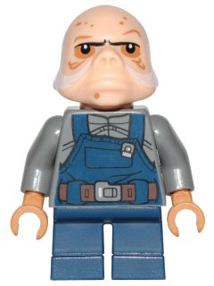 This LEGO minifigure is called, Ugnaught (Dark Blue Overalls) Great condition. New out of the package. Bagged and stored. Smoke free home.. It's minifig ID is sw0710.