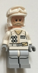 This LEGO minifigure is called, Hoth Rebel Trooper White Uniform (Tan Beard, Backpack) . It's minifig ID is sw0734.