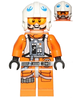 Display of LEGO Star Wars Rebel Pilot, Zin Evalon