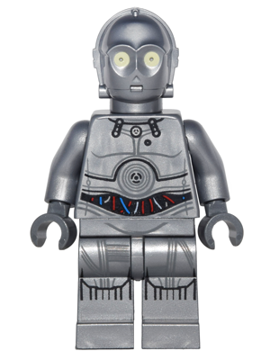 This LEGO minifigure is called, Silver Protocol Droid (U-3PO) . It's minifig ID is sw0766.