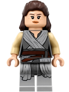Display of LEGO Star Wars Rey, Light Bluish Gray Tied Robe