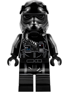 This LEGO minifigure is called, First Order TIE Pilot, Three White Lines on Helmet . It's minifig ID is sw0902.