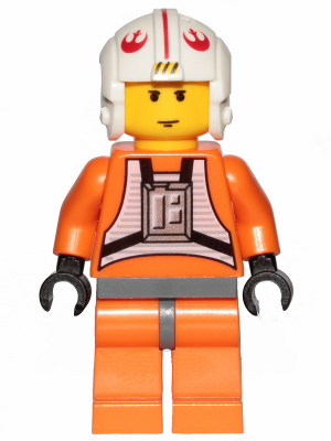 Display of LEGO Star Wars Luke Skywalker (Pilot, 20th Anniversary Torso)