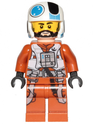 Display of LEGO Star Wars Temmin 'Snap' Wexley, Medium Nougat Lines Under Eyes and Chin