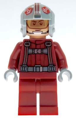 This LEGO minifigure is called, T-16 Skyhopper Pilot, Detailed Belts *Includes small blaster. It's minifig ID is sw1073.