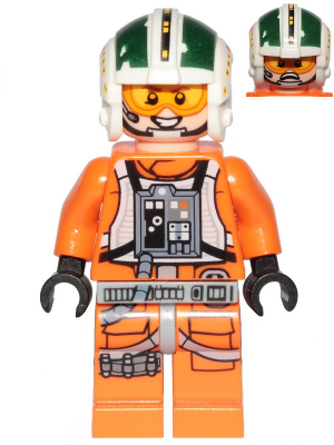 This LEGO minifigure is called, Wedge Antilles, Printed Legs, Three Bullets . It's minifig ID is sw1081.