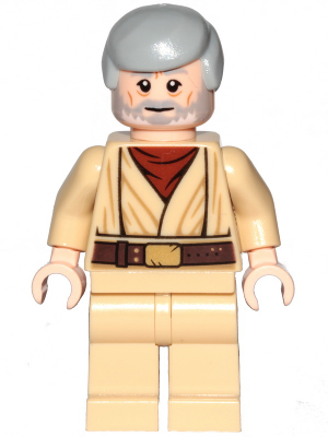 This LEGO minifigure is called, Obi-Wan Kenobi (Old, Detailed Robe and Head) *Includes lightsaber. It's minifig ID is sw1084.