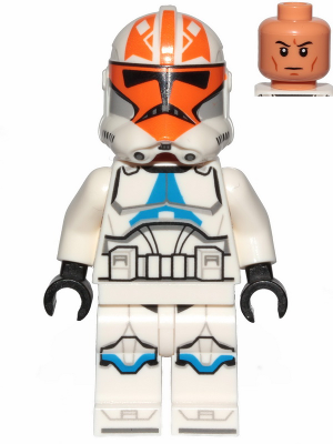 This LEGO minifigure is called, Clone Trooper, 332nd Company (Phase 2), Nougat Head *Never assembled with blaster. It's minifig ID is sw1097.