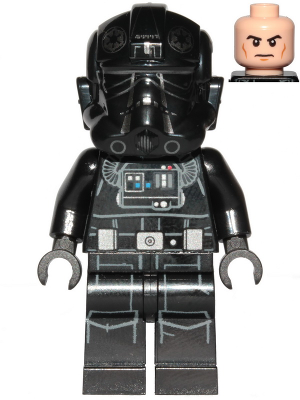 Display of LEGO Star Wars TIE Fighter Pilot (Frown)