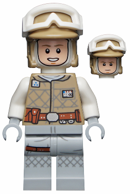 Display of LEGO Star Wars Luke Skywalker (Hoth, Balaclava Head)
