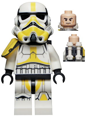 This LEGO minifigure is called, Imperial Artillery Stormtrooper, Male, Light Nougat Head, Cheek Lines . It's minifig ID is sw1157.