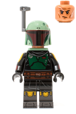 Display of LEGO Star Wars Boba Fett, Repainted Beskar Armor and Jet Pack