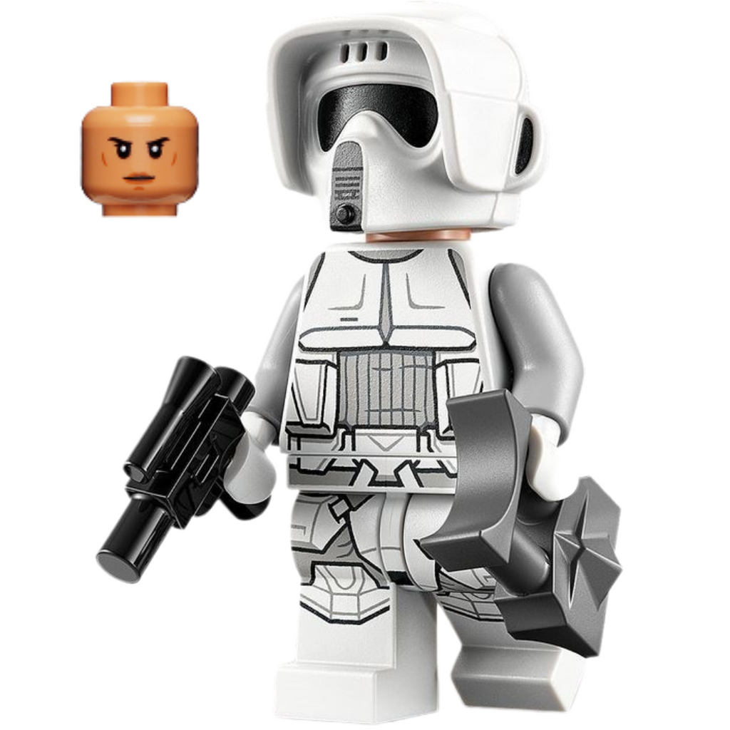 Display of LEGO Star Wars Scout Trooper, Hoth (Dual Molded Helmet, Printed Legs, Female)