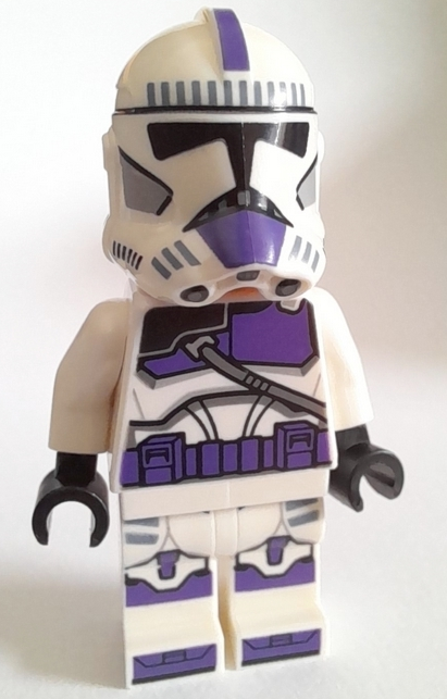 This LEGO minifigure is called, Clone Trooper, 187th Legion (Phase 2), Nougat Head *Never assembled with blaster from 75342. It's minifig ID is sw1207.