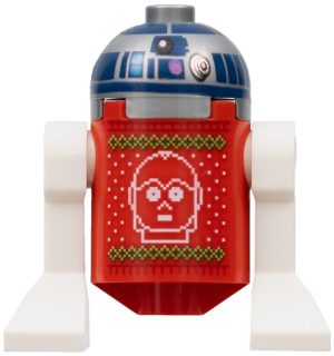 This LEGO minifigure is called, Astromech Droid, R2-D2, Holiday Sweater . It's minifig ID is sw1241.