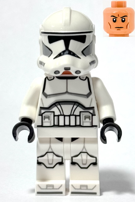 This LEGO minifigure is called, Clone Trooper (Phase 2), Nougat Head . It's minifig ID is sw1319.