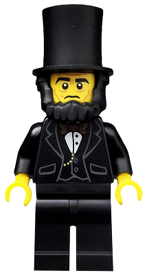 This LEGO minifigure is called, Abraham Lincoln, The LEGO Movie (Minifigure Only without Stand and Accessories) . It's minifig ID is tlm005.